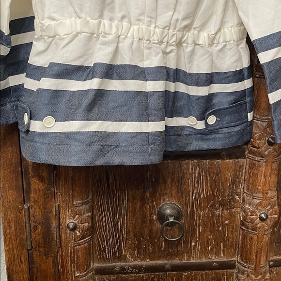 Akris Punto Nautical Navy Peplum Jacket Size 10 - Picture 4 of 13